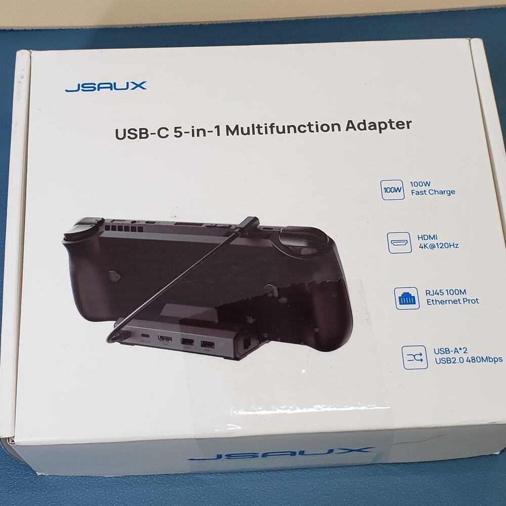 JSAUX Docking Station fits Steam Deck 5-in-1 Dock USBC HDMI Network Type C.